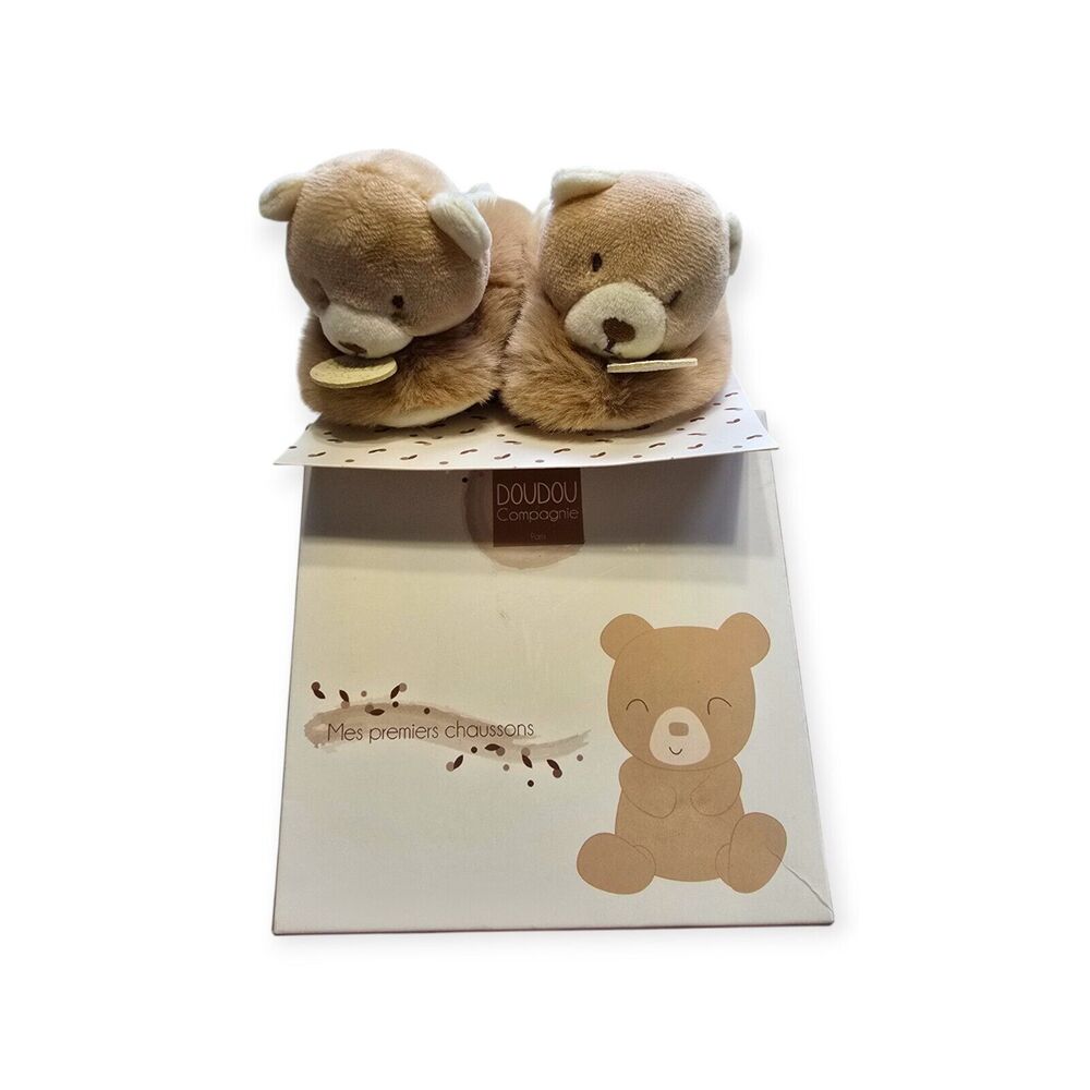 DOUDOU ET COMPAGNIE PARIS BEAR BOOTIE SLIPPERS FROM BIRTH